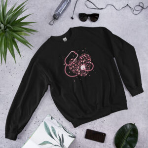 Cute Pink Nurse Heart Design Sweatshirt – Stylish & Cozy for Nurses!