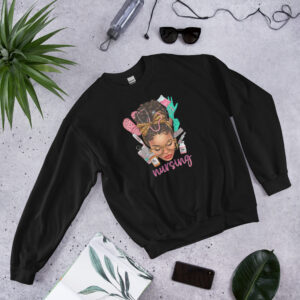 Messy Bun Nursing Design Sweatshirt – Stylish & Cozy for Nurses!