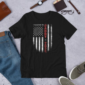Father’s Day “Promoted to Daddy 2025” T-Shirt – First-Time Dad Gift